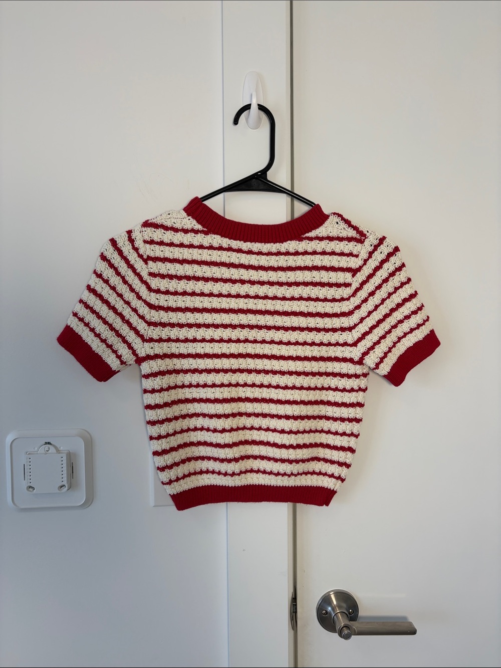 Kids Red & White Striped Knit Top